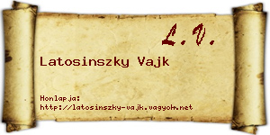 Latosinszky Vajk névjegykártya